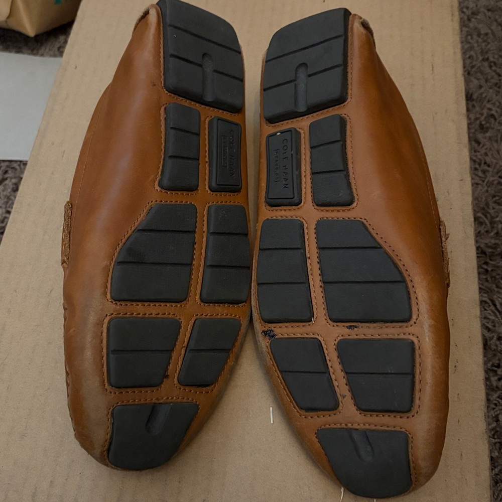 Cole Haan Men's Tan Perforated Loafers - Picture 7 of 7